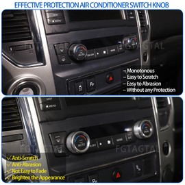 Fgtagtal Air Conditioner Knob Covers Fit for Nissan Titan 2016-2023, AC Climate Control Knob Ring, Center Console Air Conditioner Switch Trim Ring Accessories, 2PCS (Silver)