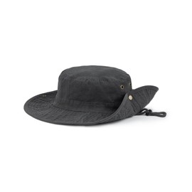 Zylioo 3XL Safari Sun Hats for Big Heads,Large UPF50+ Wide Brim Boonie Hat,Oversized Bush Hat for Outdoor Hiking Climbing Fishing Black