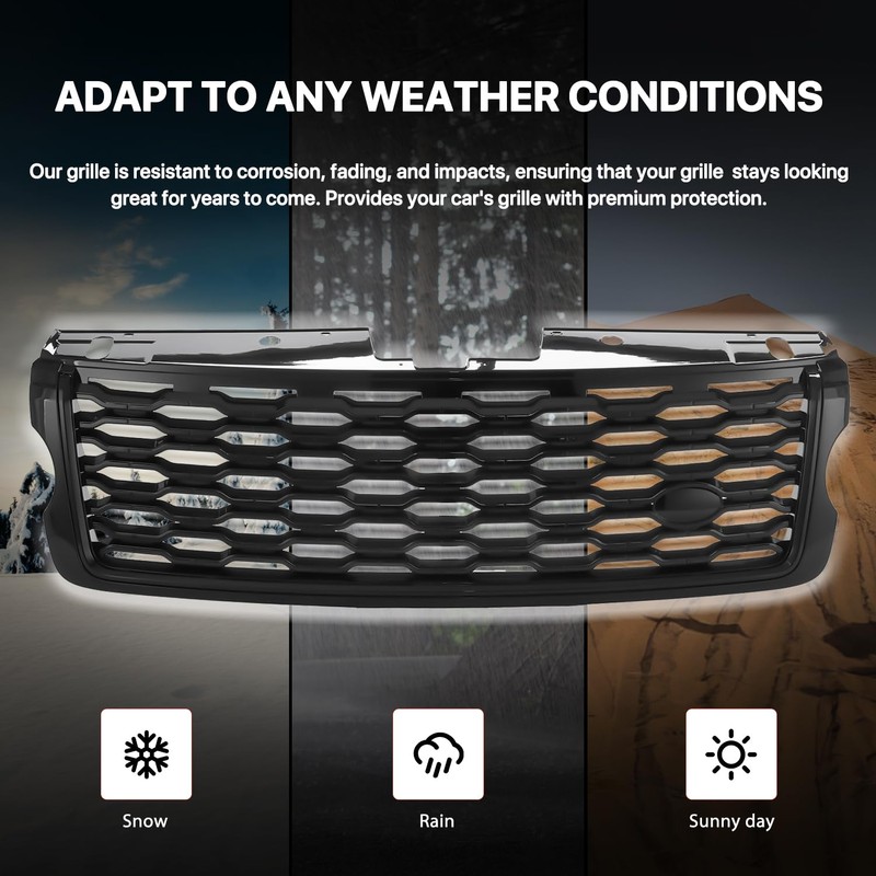 KARPAL Front Bumper Upper Facelift Grill Gloss Black Compatible With