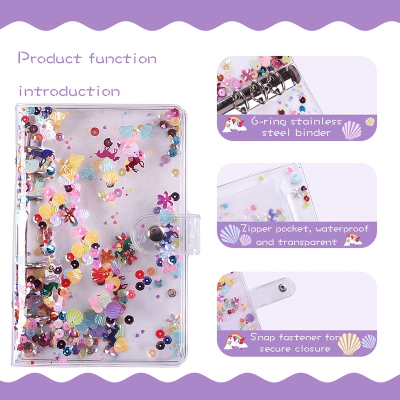 A6 Budget Binder Budget Planner with Clear Sequin Cover 8