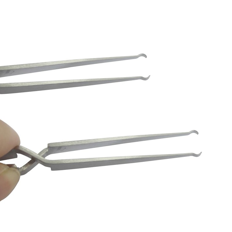 JUNLIXN Lock Pinning Cross Locking Tweezers & Straight Round Open