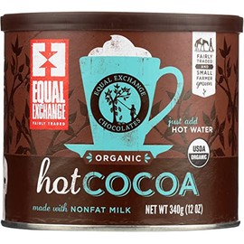 Equal Exchange Organic Hot Cocoa Chocolate Mix, Made with Non Fat Milk, Fairly Traded, 12 Ounce (Pack of 6)