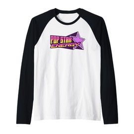 Pop Star Energy Retro 80s Music Aesthetic Vaporwave Vibes Raglan Baseball Tee