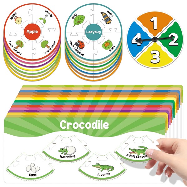 Kasfalci Kasfalci Life Cycle Toys for Kids,Toddler Puzzles,Animal Plant Insect