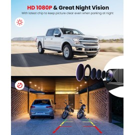 AUTO-VOX Backup Camera for Car Easy Setup Plug-Play: 4.8" 1080P No-Delay Clear Night Vision Rear View Camera, IP69K Waterproof 3X Zoom Back Up Camera Systems for Truck SUV Pickup Van