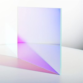 Set of 2 Iridescent Rainbow Acrylic Sheets, 12inch Acrylic Rainbow Color Panel for Jewelry/Crafts/Art Works/Decoration (1/8'' Thickness, 12inch)