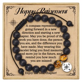 GBTBYS Retirement Gifts for Men Boys, Compass Bracelet Retired Retirees Coworker Leaving Farewell Going Away Goodbye Gifts for Coworker Co Worker Friends Colleague Manager Boss Teacher Employee