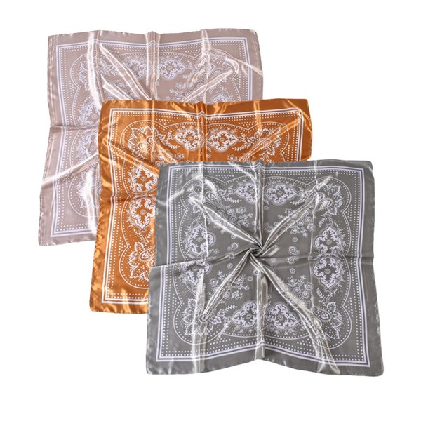 Myneiyi 35x35 Inch Large Square Scarf 3PCS Fashion Scarves Silk