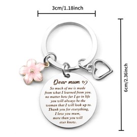 Mothers Day Gifts for Mum Keyring Christmas Stocking Fillers Birthday Valentines Easter Thank You Thanksgiving International Womens Day Special Meaningful Best Presents Ideas Gifts for Mum Mother