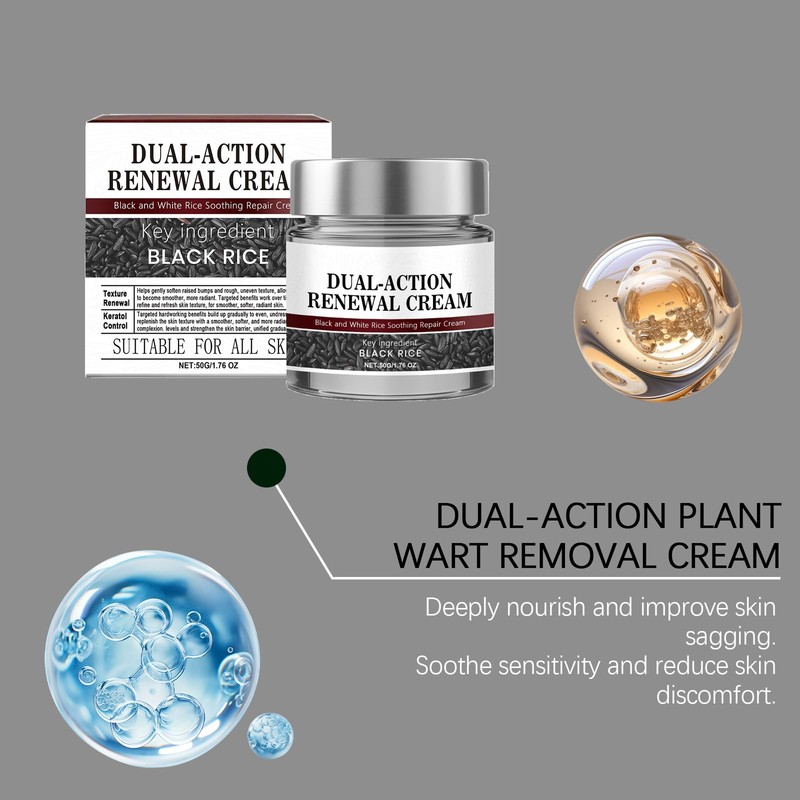 Dual Action Renewal Cream, Black And White Rice Cream
