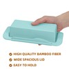 Bamboo Butter Dish with Lid and Knife,Small Butter Keeper for