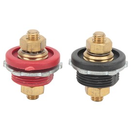 2 Pcs 3/8in Thru Panel Battery Terminal Connector 250A Positive Negative Junction Stud Post for Cars RVs Ships Yachts