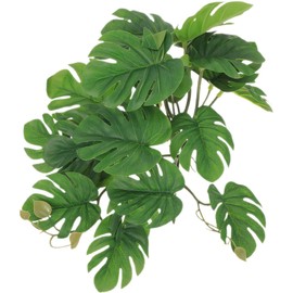 minkissy Suction Cups For Hanging Plants Tortoise Habitat Accessories Fake Reptile Plants Terrarium Decor Monstera Vines Artificial Leaves Fake Plants for Reptiles Plastic Animal Pendant