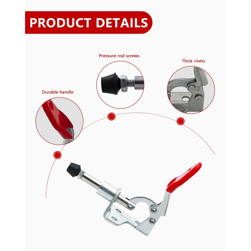 QLEUIFT 4 x Toggle Lever Clamp, Push Pull Action Hand