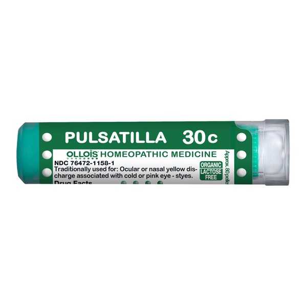 OLLOIS Organic & Lactose-Free Homeopathic Medicines, Pulsatilla 30C Pellets, 80Count