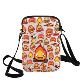 G2TUP Calcifer Anime Crossbody Bag Japanese Calcifer Anime Fans Gift Calcifer's Bed & Breakfast Shoulder Bag Fire Demon Merch, Hot Eg Cb