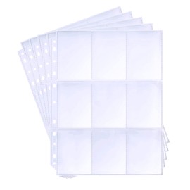 60 Pack 1080 Pockets Binder Card Sleeves Double-Sided 9 Pocket Trading Card Pages for 3 Ring Binder, Clear Plastic Pages Sleeves for Sport Cards, Business Cards, Game Cards, Photos
