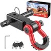 Nilight Anti-Theft Shackle Hitch Receiver 2Inch 45000 LBs Breaking Strength 3/4" Anti-Theft D Ring Shackle 5/8" Trailer Hitch Lock Pin Heavy Duty Solid Towing Kit for Trucks Off Road (Red&Black)