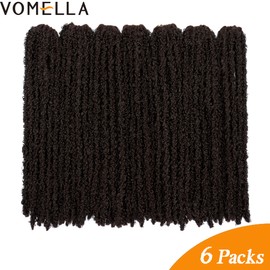 Vomella 6 Packs Butterfly Locs 20 Inch Long Butterfly Locs Crochet Hair Distressed Locs Crochet Braids Dreadlock Extensions Curly Wavy Faux Locs Pre-looped Soft Locs Crochet Hair for Black Women (3#)