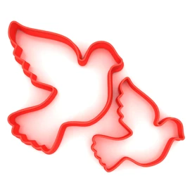 Custom Cutters Dove Shape Cookie Cutters | Set of 2 Plastic Cutters for Baking, Fondant, Clay, Pastry, Icing, Jewellery (5CM + 8CM)
