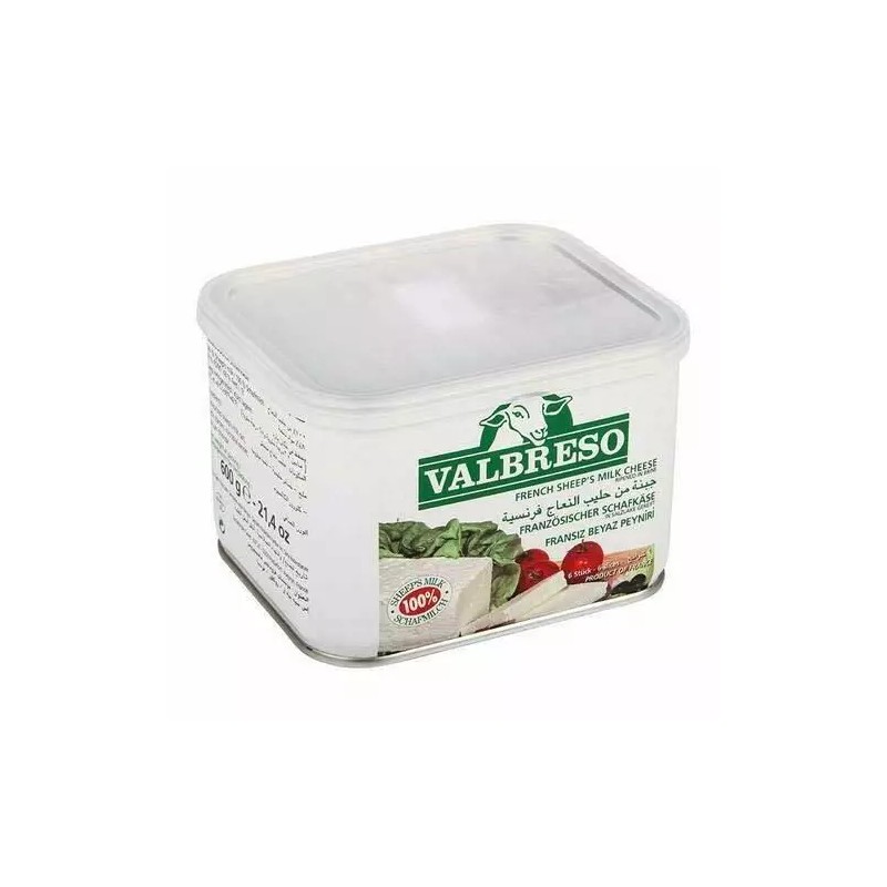 valbreso Sheep's Milk Feta Cheese 21.2oz (600g) each Tin French
