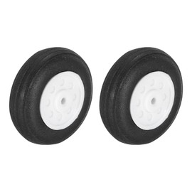 sourcing map 2 Pcs RC Airplane Wheels, 1 Inch OD RC Plane Parts Wheels Model Airplane Light PU Sponge Tire Tail Foam Wheel for DIY RC Model Plane Aircraft
