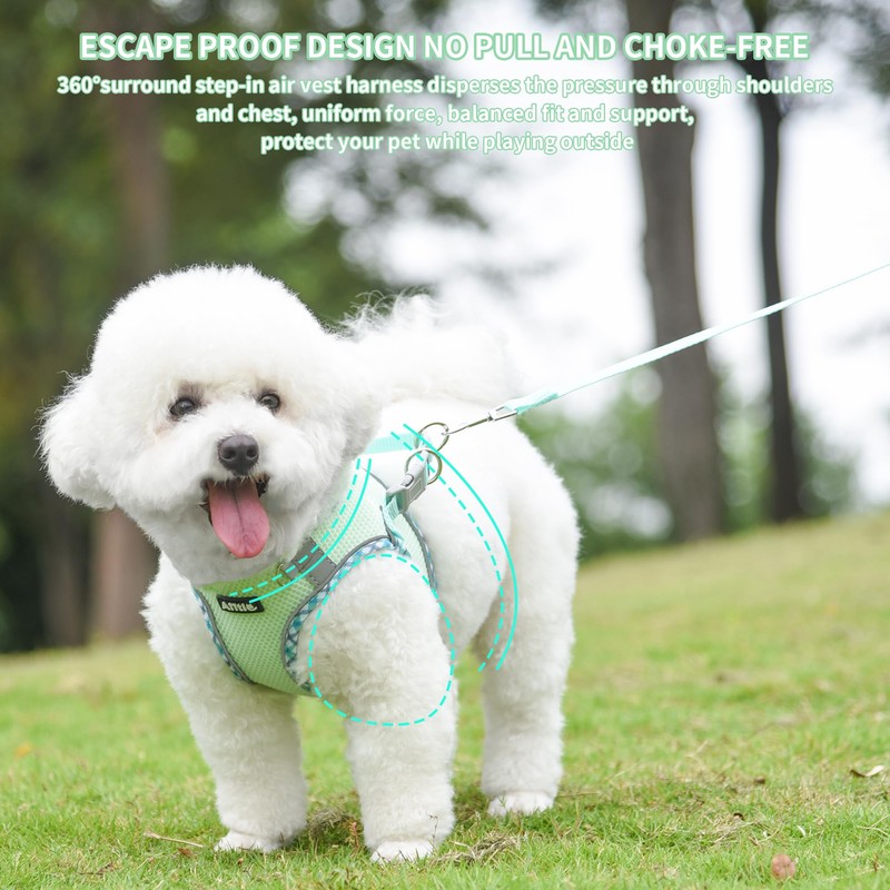 AIITLE Small Dog Harness - Breathable Double-Layer Jacquard No-Choke Vest,
