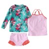 Ritatte Toddler Baby Girl 3-Piece Swimsuits Set Long Sleeve Rash