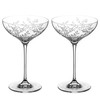 DIAMANTE Champagne Cocktail Saucers Coupes Pair - ‘Breeze’ - Intricately