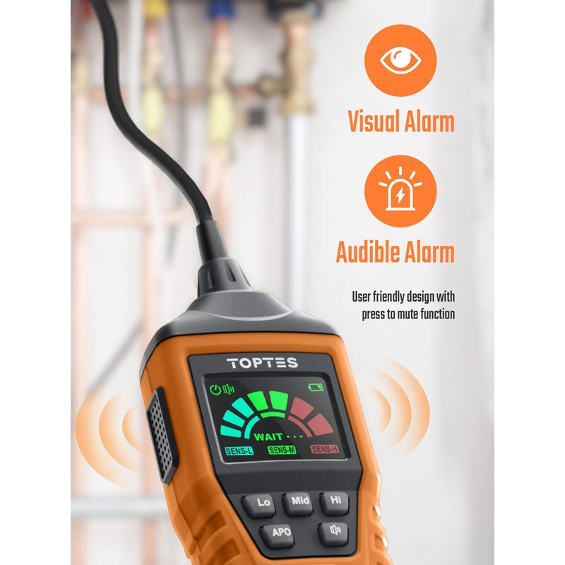 PT520A Natural Gas Detector, Gas Leak Detector with 17-Inch Gooseneck,