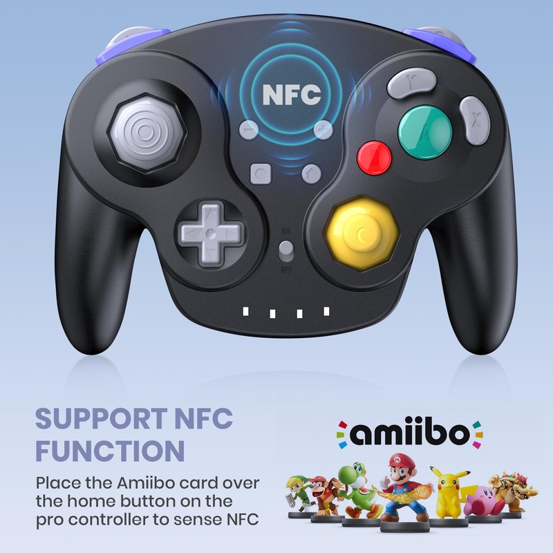 Wireless Controller for Switch/Lite/Switch Online, NGC Style Pro Controller Compatible