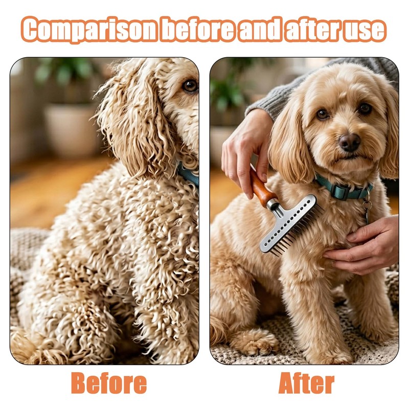 Carpet Pile Brush, Dual-Use Carpet Rake and Pet Undercoat Rake