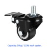 YOKIVE 4 Pcs Threaded Stem Caster, Polyurethane Swivel Wheel Threaded
