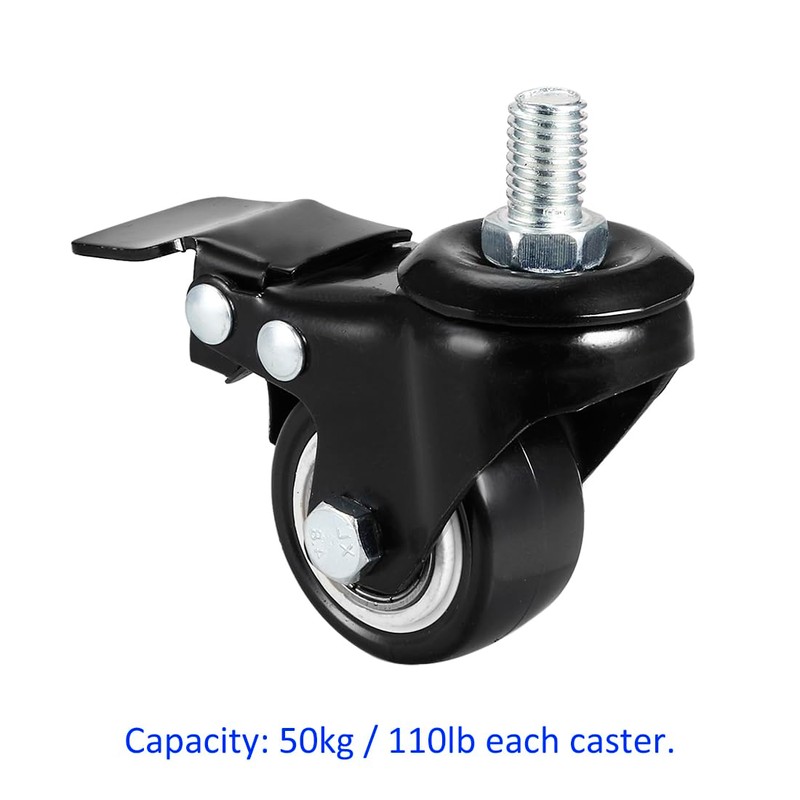 YOKIVE 4 Pcs Threaded Stem Caster, Polyurethane Swivel Wheel Threaded