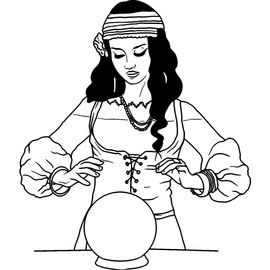 Azeeda A7 'Fortune Teller' Unmounted Rubber Stamp (RS00043806)