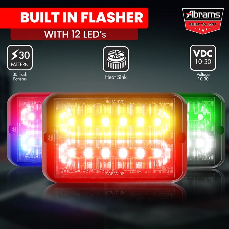 Abrams SAE Class-1 Bold 12 [Amber/White] 36W - 12 LED