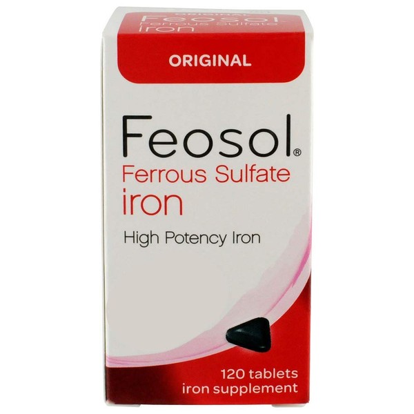 Feosol Original 65 mg High Potency Ferrous Sulfate Iron Supplement 120ct
