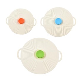 3pcs Universal Silicone Lids for Pots and Pans, Silicone Microwave Splatter Cover, Reusable Suction Seal Covers for Bowls, Plates,Pots, Cups. 3 Sizes Food Suction Lids - 7/9.45/12.8 inch