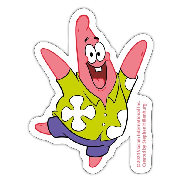 Spreadshirt The Patrick Star Show Happy Patrick Sticker, 10 x