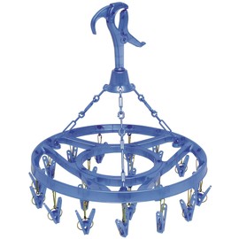 Ohe My Laundry 2 Laundry Drying Hanger, Round, Blue, 20 Clothespins, Rod, Clothesline, Lintel, Gripping Hook