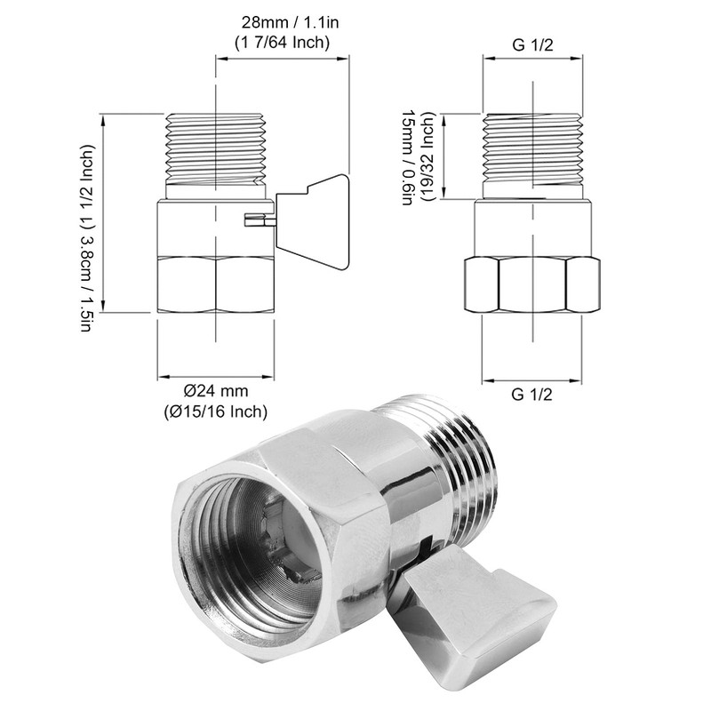 MUNEFE Shower Shut Off Valve, Brass Shower Head Valve, Water