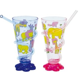 AQUA Miscellaneous Smile Club Straw Cup Animal Blue