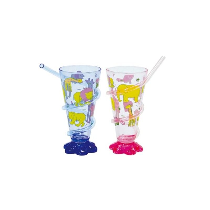 AQUA Miscellaneous Smile Club Straw Cup Animal Blue