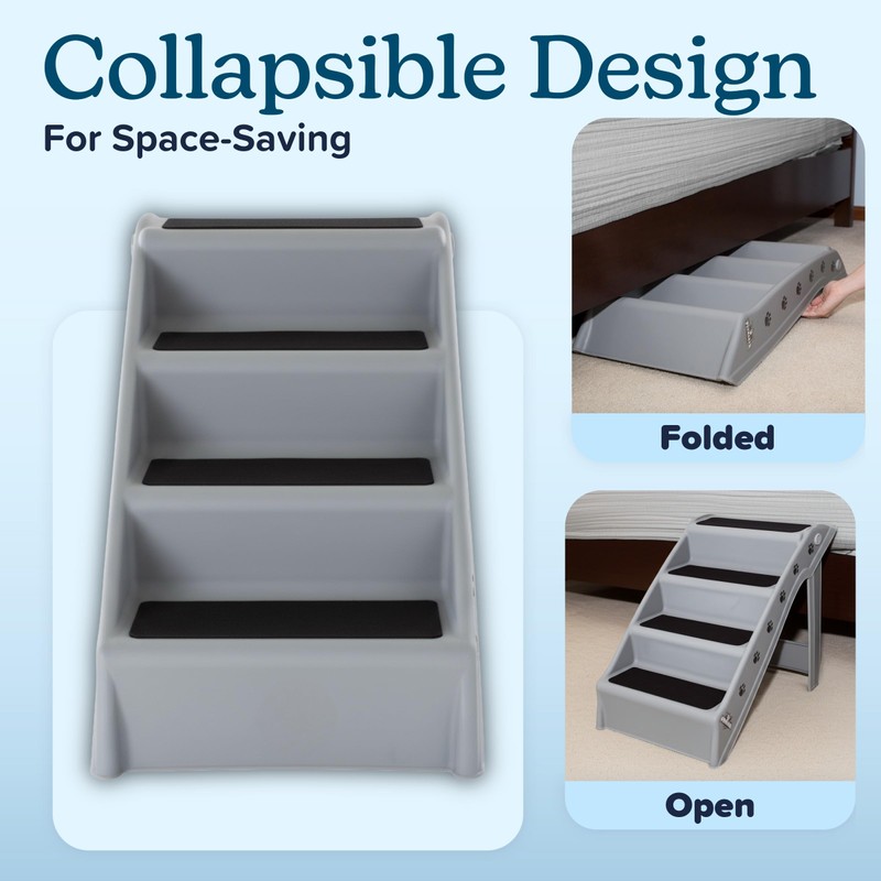 Dog Stairs - Pet Stairs with 4-Step Design for Beds,