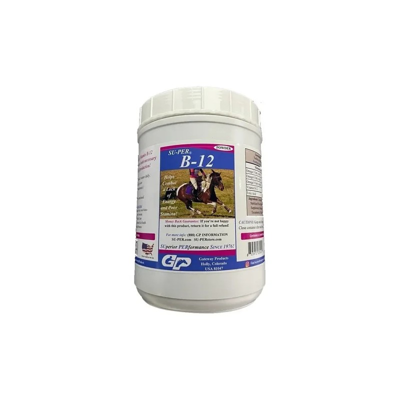 Super B-12 Vitamina En Polvo Omegas Para Caballos 2.5lb