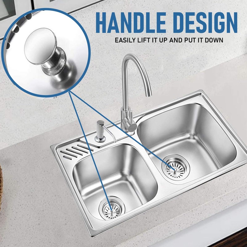 NAVZA Kitchen Sink Plug and Strainer, Stainless Steel Sink Plug