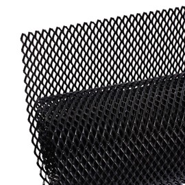 AggAuto Universal 40"x13" Car Grill Mesh - 100x33cm Aluminum Alloy Automotive Grille Insert Bumper 6x12mm Rhombic Hole, One of the Most Multifunctional Shape Grids Black