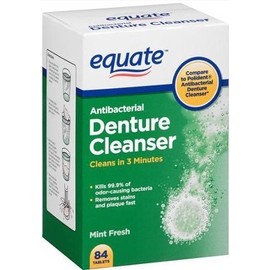 Equate Antibacterial Mint Fresh Denture Cleanser Tablets, 84 count by Equate