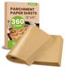 CAREGY 360Pcs Unbleached Parchment Paper Sheets, 12 x 16 Inch,Precut