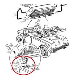 A.A Replacement Seat Hinge Set for Club Car DS 79-Up - 1012412, 1011652 - Male + Female